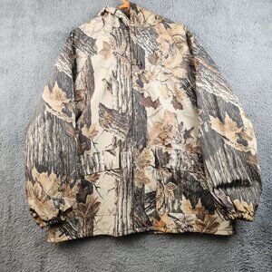 Stearns Dry Wear Hunting Jacket Medium Hooded Realtree Camo Quilted Insulated